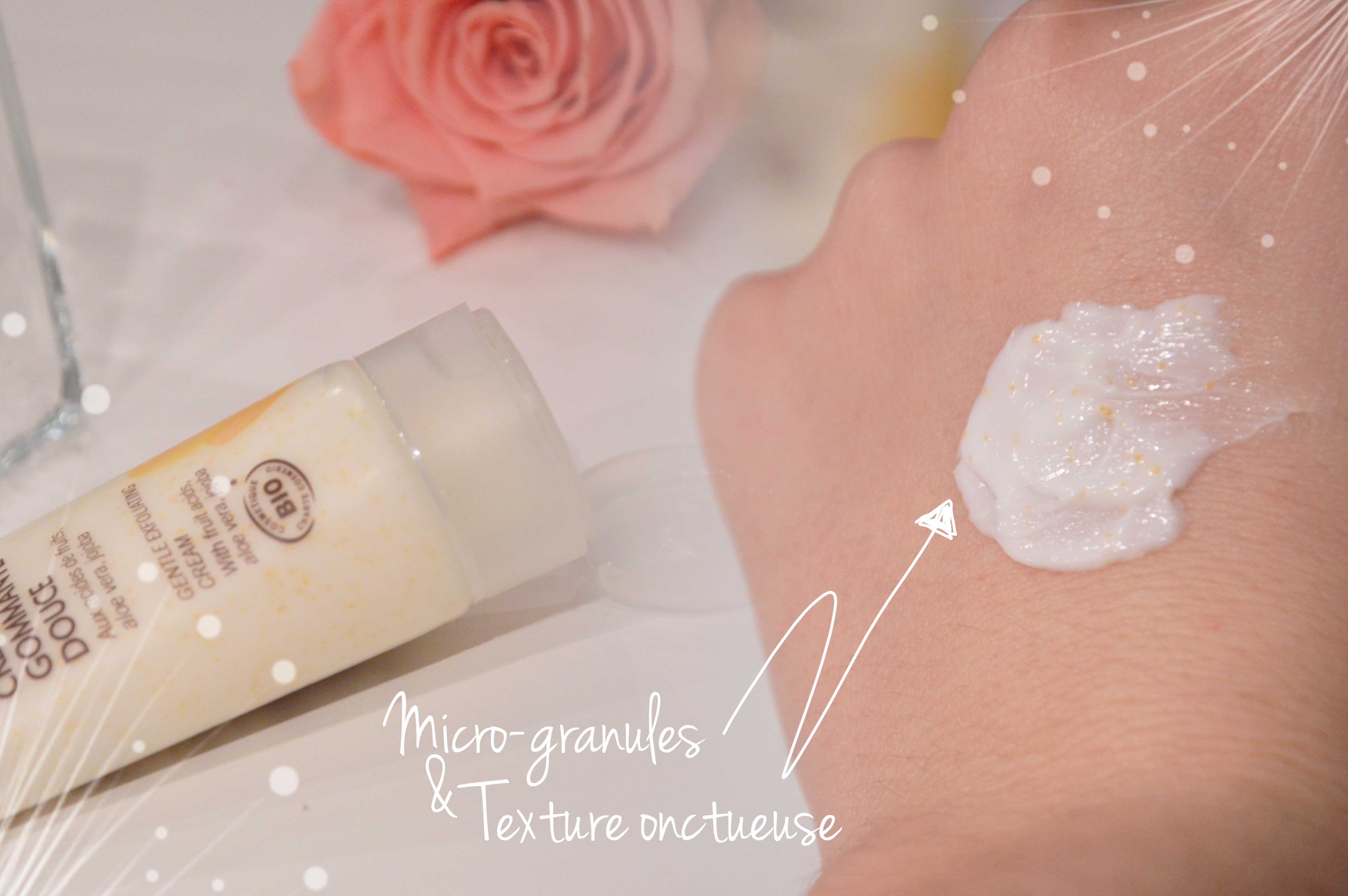 ALITTLEB_BLOG_BEAUTE_SOIN_COCOONING_FLEURANCE_NATURE_CREME_GOMMAGE_DOUCE-SWATCH