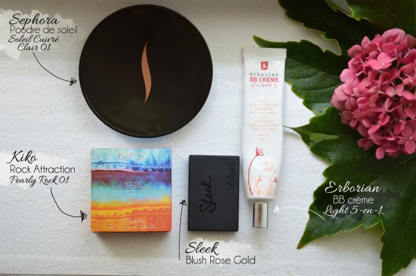 ALITTLEB-Blog-beauté-routine-teint-estivale-2014-Lumière-et-peau-halée-sephora-erborian-kiko-sleek-les-produits