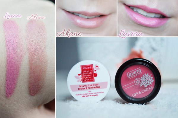 ALITTLEB-blog-beauté-Lavera-Lips-and-cheeks-quand-maquillage-rime-avec-naturel-rouge-a-lèvres-blush-pink-primerose-02-AKANE-BAUME-TOUT-ROSE_comparatif