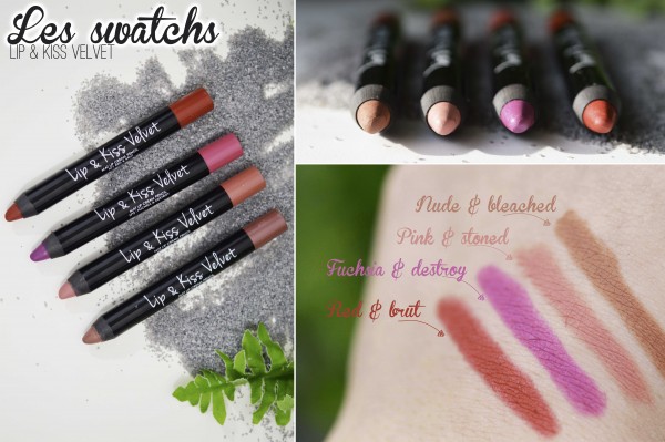ALITTLEB_BLOG_BEAUTE_LIP_AND_KISS_VELVET_LE_JUMBO_CREME_POUR_DES_KISS_KISS_VERSION_MAT-SWATCH_PINK_AND_STONED_FUCHSIA_AND_DESTROY_RED_AND_BRUT_NUDE_AND_BLEACHED1