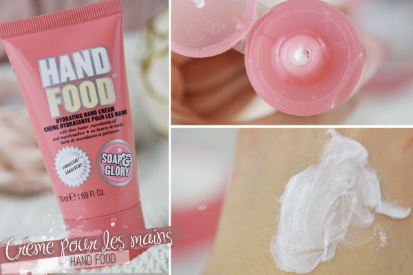 ALITTLEB_BLOG_BEAUTE_SOAP_AND_GLORY_ANGLAISE_GIRLY_ET_INCONTOURNABLE_REVUE_BEAUTE_HAND_FOOD_CREME_POUR_LES_MAINS_SWATCH