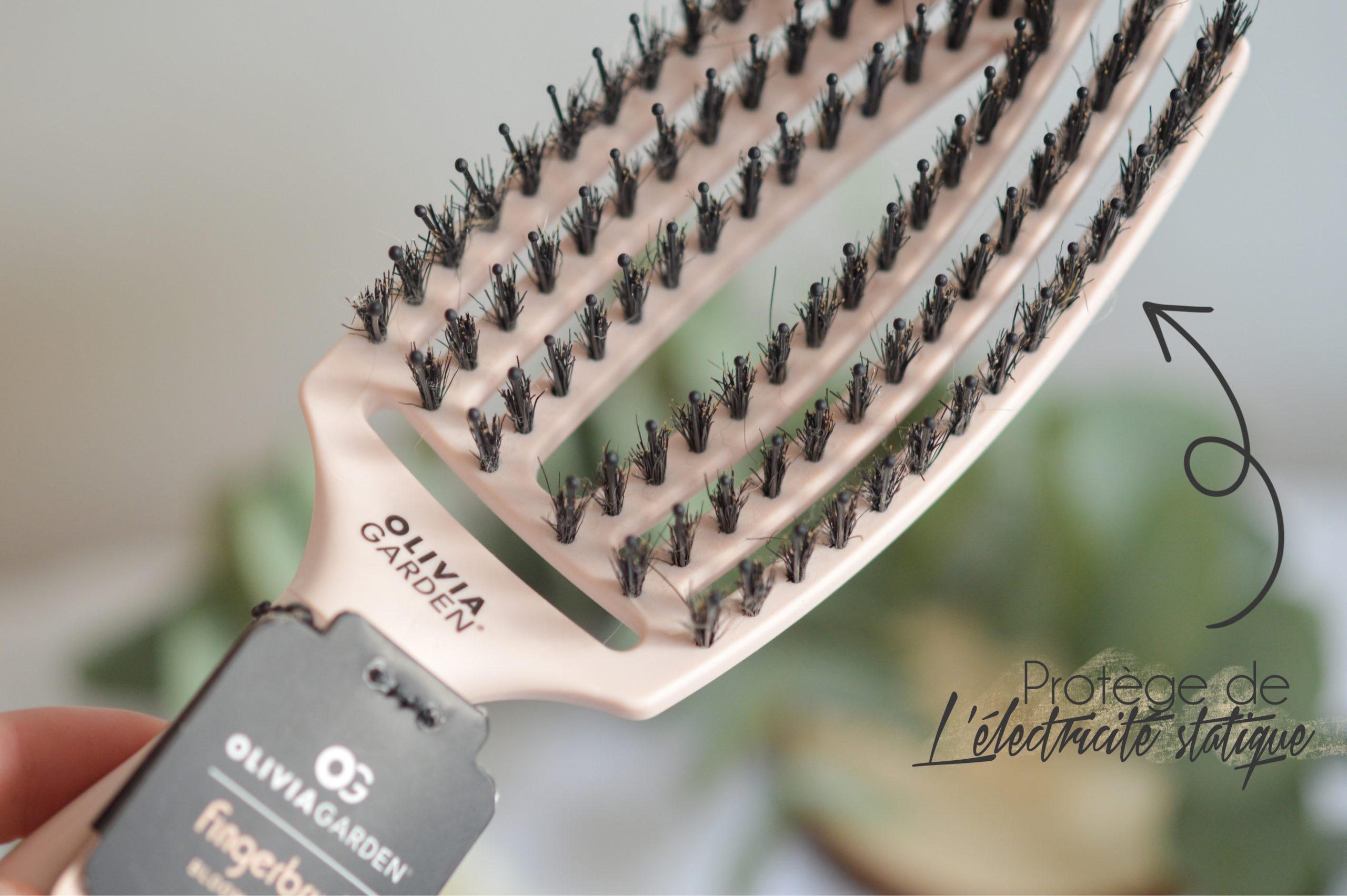 brosse à cheveux olivia garden finger brush bloom rose pastel