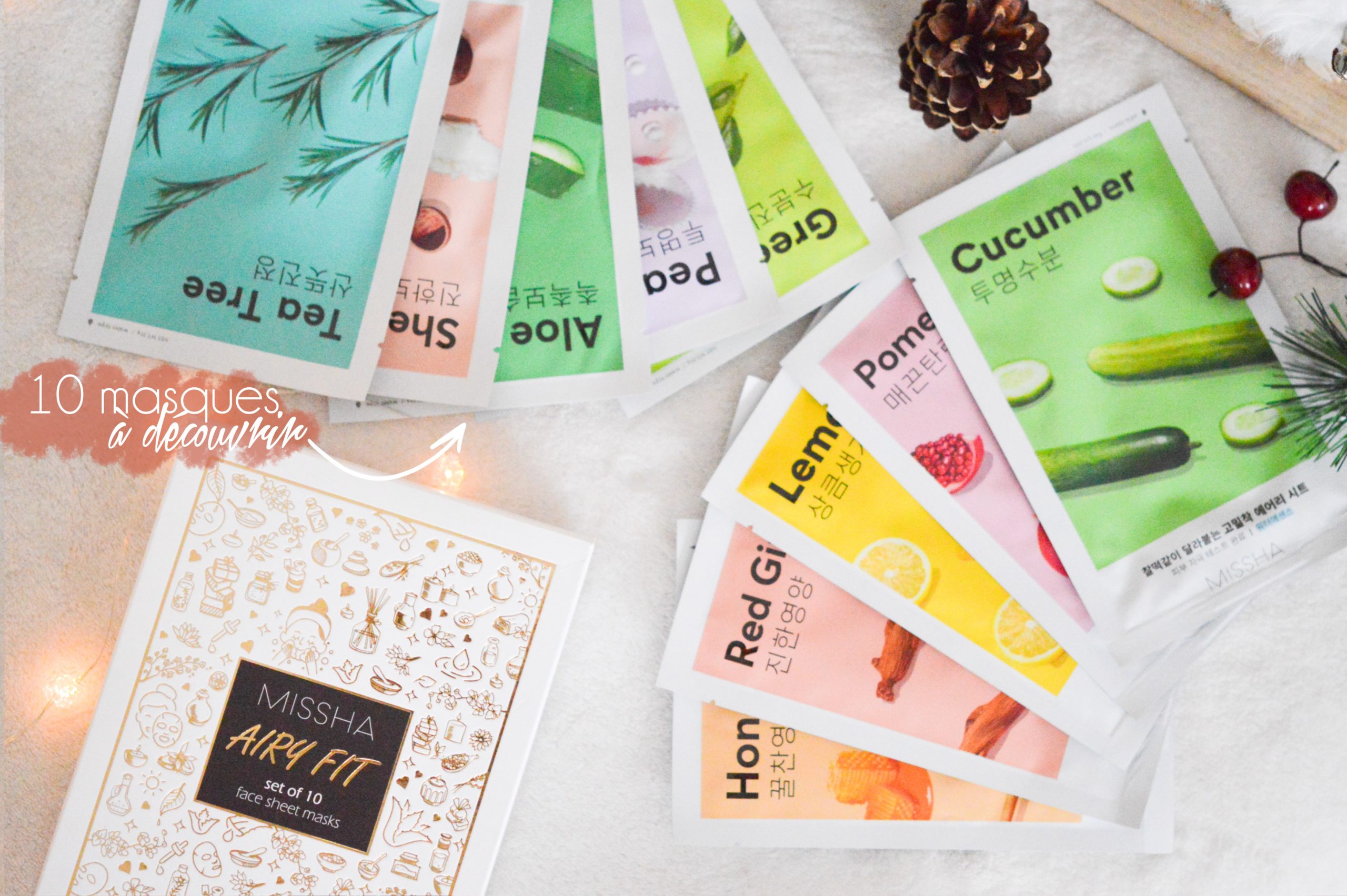 coffret misa avec 10 masques en tissus pour le visage